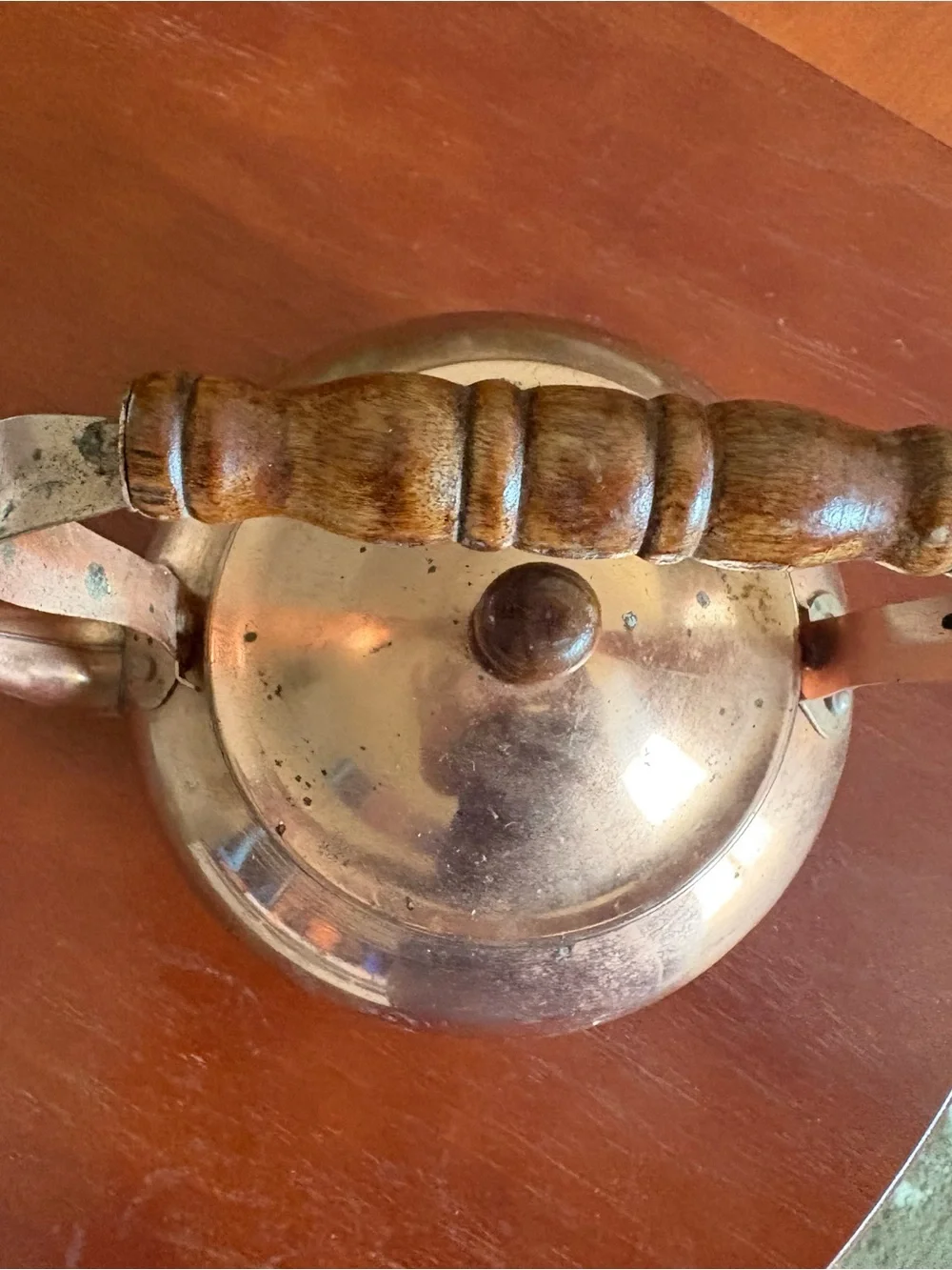 Copper Teapot with Wooden Handle and Knob